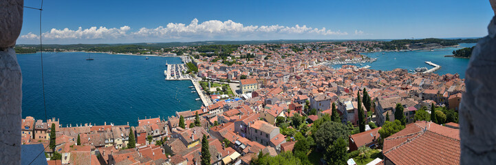 Fototapeta na wymiar Panorama Blick von Kirche in Rovinj / Istrien