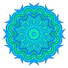 Sacred oriental mandala. color floral ornament. Abstract shapes in Asian style. Vector Illustration