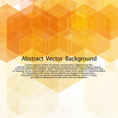 Abstract orange geometric background with transparent triangles. Vector illustration. Brochure design. - Vektorgrafik