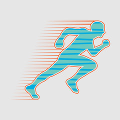 Fototapeta na wymiar image of a runner, athlete silhouette, sprinte