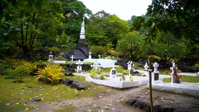 Rainforest church Vaitahu on Tahuata Island Marquesas Pacific 