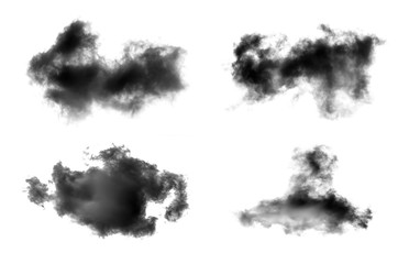 Cloud collection isolated on white background.