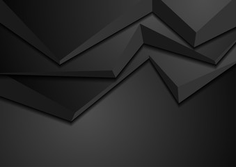 Black abstract 3d shapes corporate background