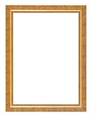 Golden frame for paintings, mirrors or photo isolated on white background