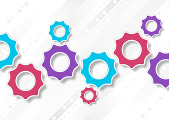 Bright abstract tech gears mechanism background
