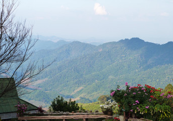 landscape with mountains and lake