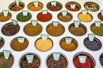 Colorful Spices In The Market