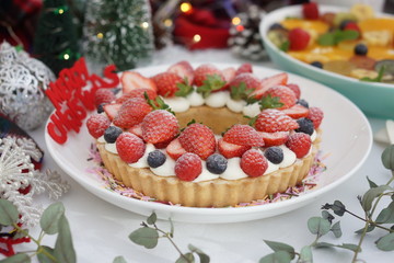 クリスマス～ベリーのリースタルト