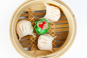 Dim Sum dumpling variety chicken prawn vegetable stuffed steamer
