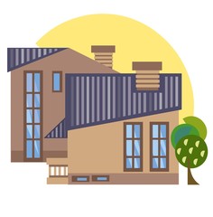 townhouse illustration, architectural styles of fine residential complex