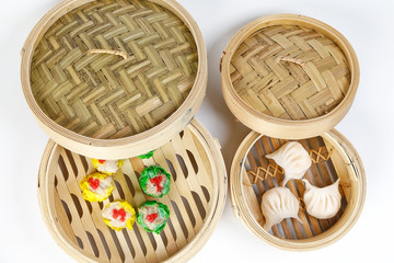 Dim Sum dumpling variety chicken prawn vegetable stuffed steamer