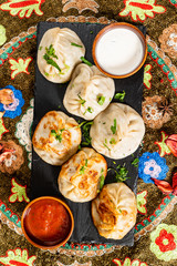 Manti. Traditional meat dish of the peoples of Central Asia - Image.