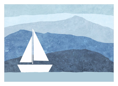 Segelboot Illustration Querformat