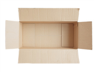 open cardboard box top view
