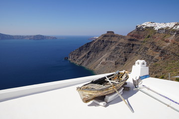 Old Rowing Boat on the Island of Santorini