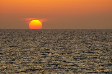 Sun setting over the Aegean Sea