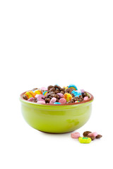 American dry Breakfast cereal and mini marshmallows