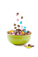 American dry Breakfast cereal and mini marshmallows