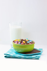 American dry Breakfast cereal and mini marshmallows