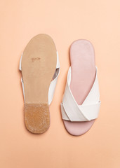 female and woman leather sandals