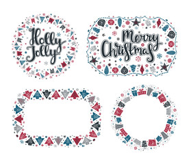 Set of Xmas greeting frames
