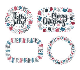 Set of Xmas greeting frames
