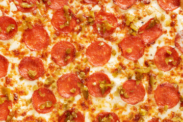 Pepperoni pizza on the white background.