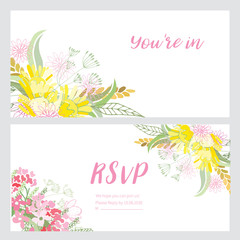 Summer flower composition with delicate light flowers. illustration.