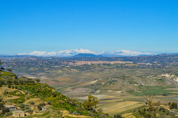 View from Mazzarino of a Beautiful Sicilian Scenery, Caltanissetta, Italy, Europe