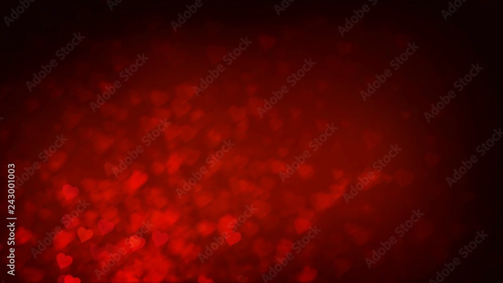 Wall mural red hearts appear on the shining soft background. valentines day holiday abstract loop animation.