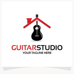 Guitar Studio Logo Design Template Inspiration