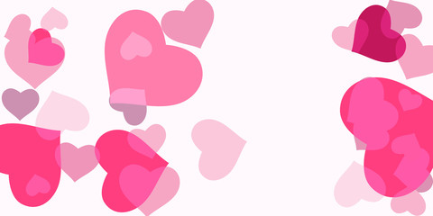 Pink heart confetti