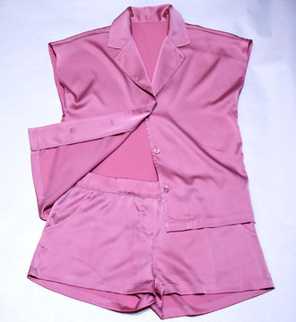 Women's Silk Pink Pajamas