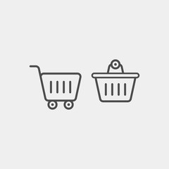Food cart flat vector icon. Basket flat vector icon
