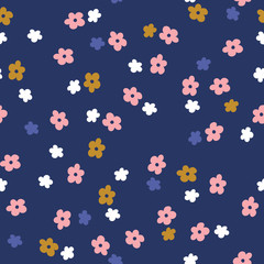 vector seamless background pattern with beautiful floral field or garden for  fabric design, wrapping paper, notebooks covers.textile