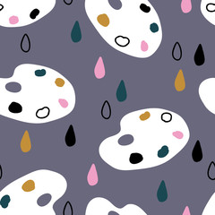 vector seamless background pattern with color palette and drops for  fabric design, wrapping paper, notebooks covers.textile