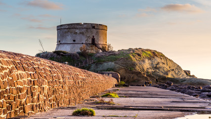 Sunset at the tower of Bosa Marina, Sardinia