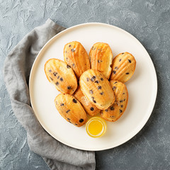 Madeleine - homemade traditional French small cookie .
