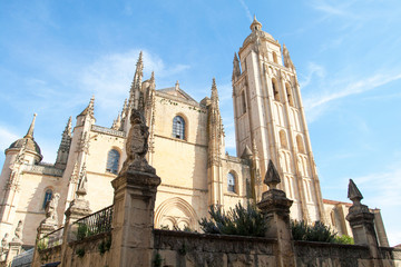 Segovia, Spain - April 26, 2008: Cathedral of Segovia. Catedral de Santa Maria de Segovia, Castilla...