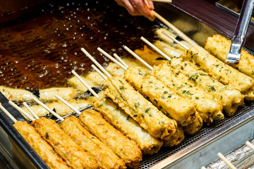 The handmade fish cake at the Traditional Market in south korea