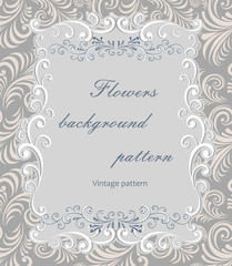 Abstract vintage pattern with decorative flowers, leaves and Paisley pattern in Oriental style.