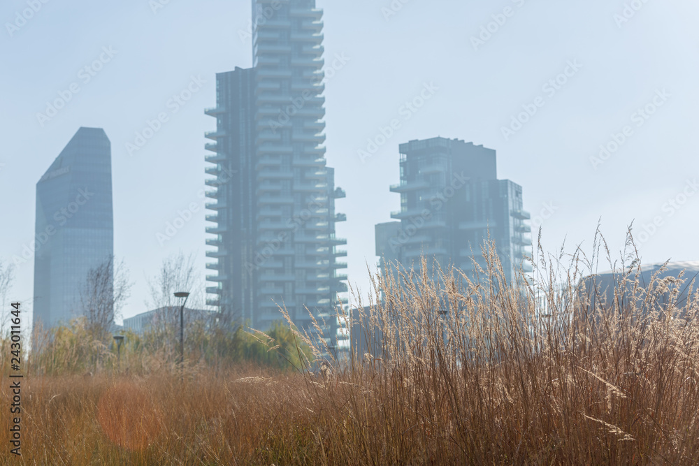 Fototapete Modern office building complex in the nature