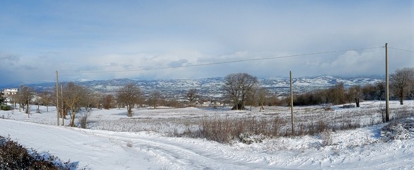 Panoramica invernale sull'Irpinia