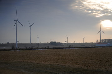 Fototapeta na wymiar Mighty Wind Energy of Wisconsin
