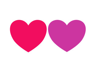 zwei bunte Herzen auf weißem Hintergrund