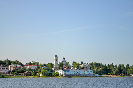View from the Volga river to the city of Myshkin