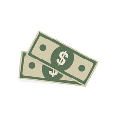 Dollar icons in flat style on a white background
