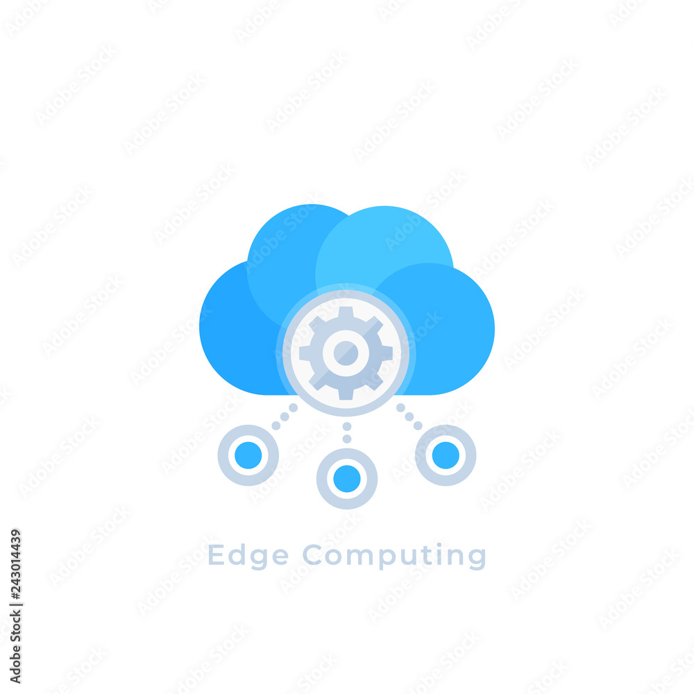 Poster edge computing vector icon