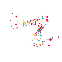 Festive background with multicolored confetti. Yellow, pink, blue circles but against a white background. Flying confetti.