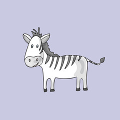 Fototapeta na wymiar Zebra cartoon isolated character.